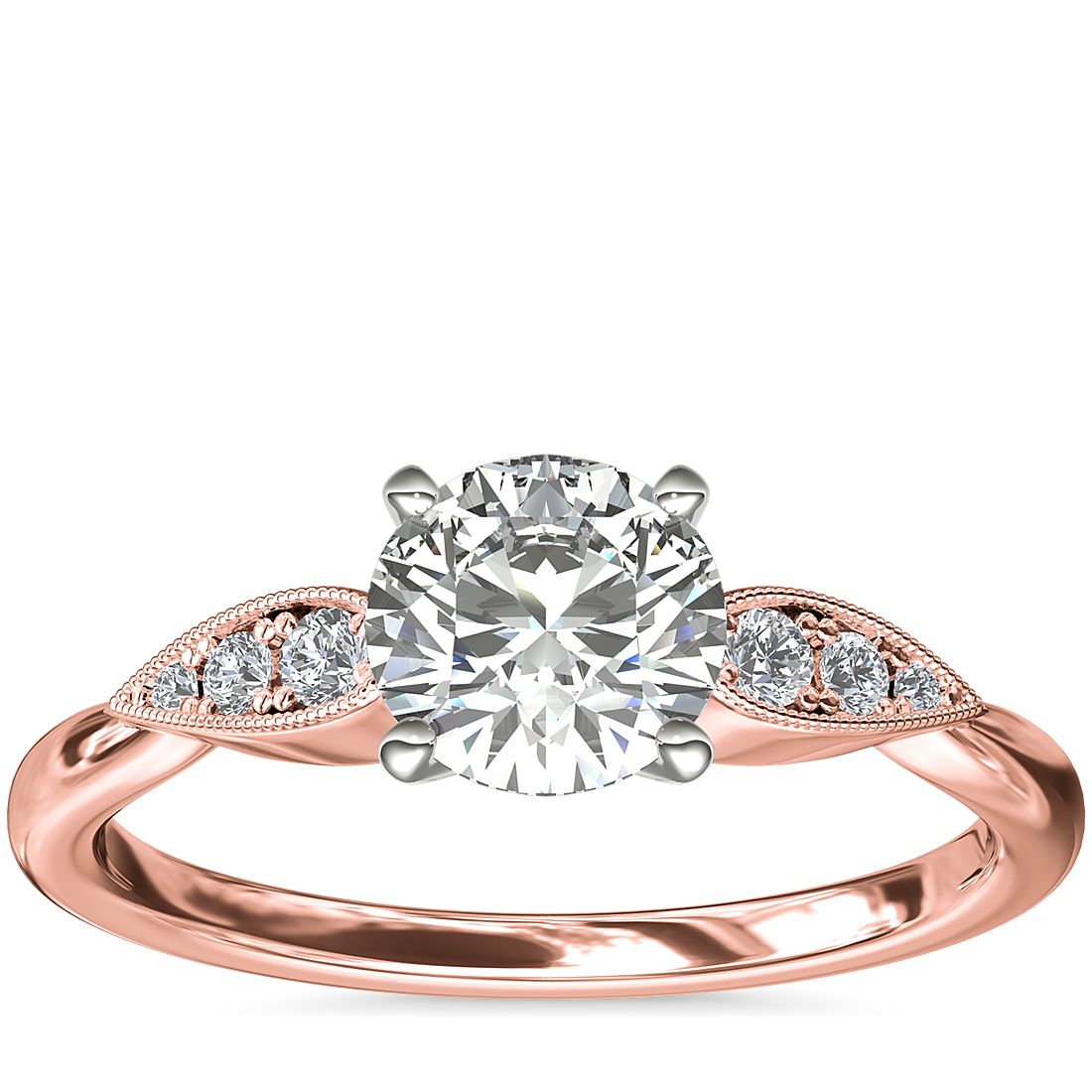 bank beginsel Excentriek Pear-Shaped Diamond Detail Engagement Ring in 14k Rose Gold | Blue Nile